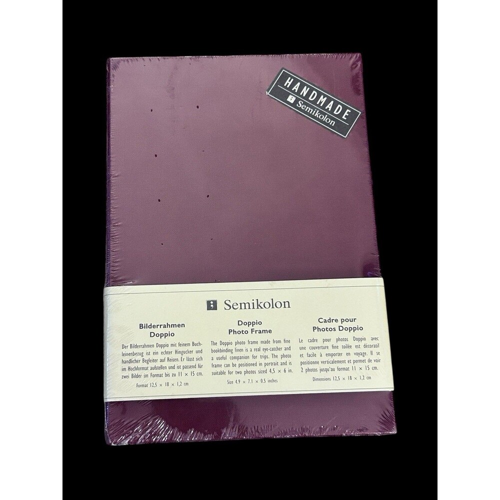 Semikolon Doppio Photo Frame 2 4.5X6” Photos Burgundy Self Standing /For Travel